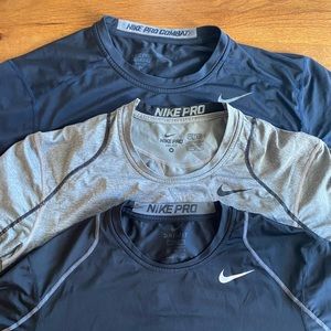 Set of 3 Nike Pro Mens Workout shirts
